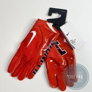 NIKE Fighting Illinois Vapor Knit Football Gloves Orange DX4930-806  MEN'S 3XL